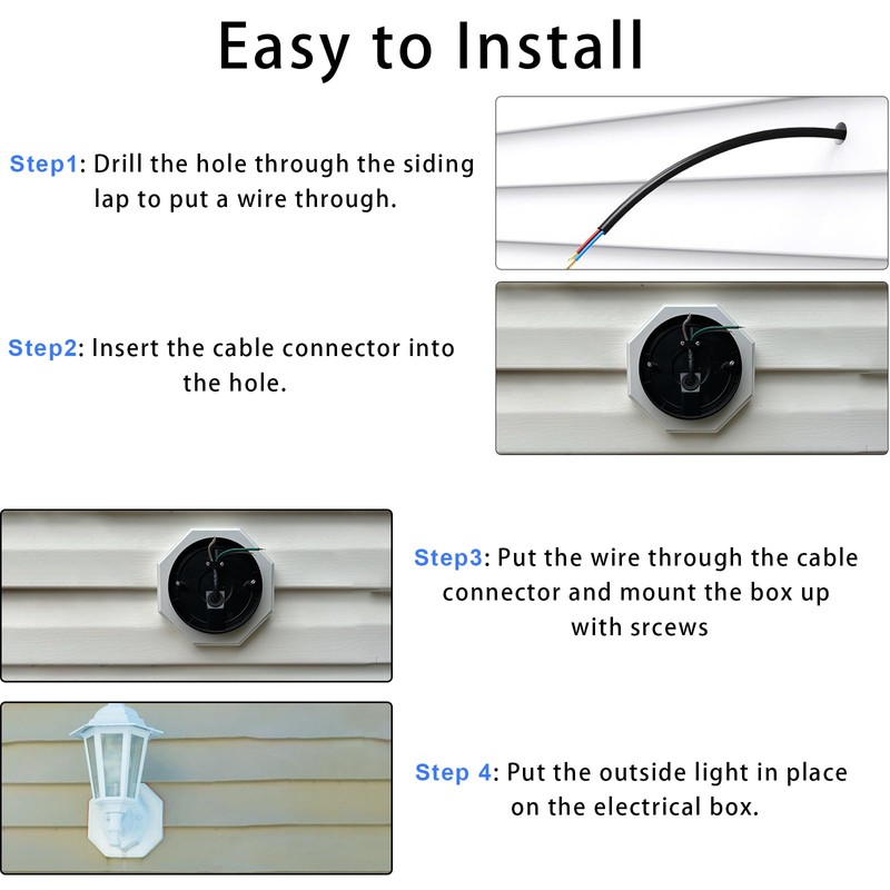 Siding Mounting Block, 8141DBL Siding Mounting Kit with Built-in Electrical
