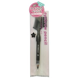 Makeup Brush, Made in Japan, Formulated with Natural Ingredients Gentle on Sensitive Skin, Eyebrow Brush & Comb, Integrated Eyebrow Pencil, Black (B-1)