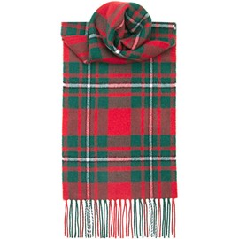 USA Kilts MacGregor Red Modern Tartan Wool Scarf Made in Scotland