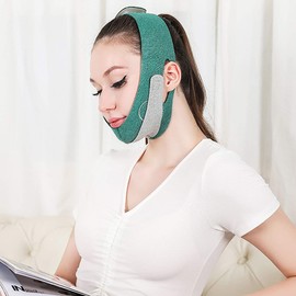 Vtrem Face Slimming Strap for Double Chin, Graphene V Shaped Line Face Lifting Belt Anti Wrinkle Lady Facial Anti-Agin Band Chee Slimmer Beauty Tool, Green