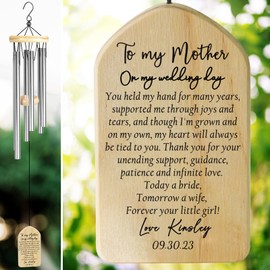Dodosky Mother of The Bride Wind Chime, Gifts for Mom on Wedding Day, Wedding Gifts for Mom from Daughter, Mom Wedding Gift from Bride, Mother of The Bride Gifts from Daughter - Bride to Mother