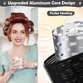 Tetutor thermal Rollers for Hair, Jumbo Rollers Hair Curlers with Clips, Large Rollers for Hair Set with 63mm 48mm 36mm.Self Grip Thermal Hair Roller for Long Medium Short Hair Volume Salon Hair
