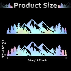 TOMALL 2pcs Tree Mountian Vinyl Stickers for Car Window Bumper Trunk Universal Waterproof Forest Mountains Graphic Decals Decoration for Vehicles Truck SUV Truck Off-Road Laptop (Gradient-2pcs Medium)