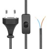 YAODHAOD Euro Power Cable with Switch, Cable with Switch and