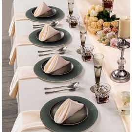 Counfeisly Counfeisly 36 Pack Square Satin Dinner Napkins, 16x16 Inches Silky Soft Smooth Table Cloth Napkins for Restaurant Weddings Banquet Party Decoration, Champagne