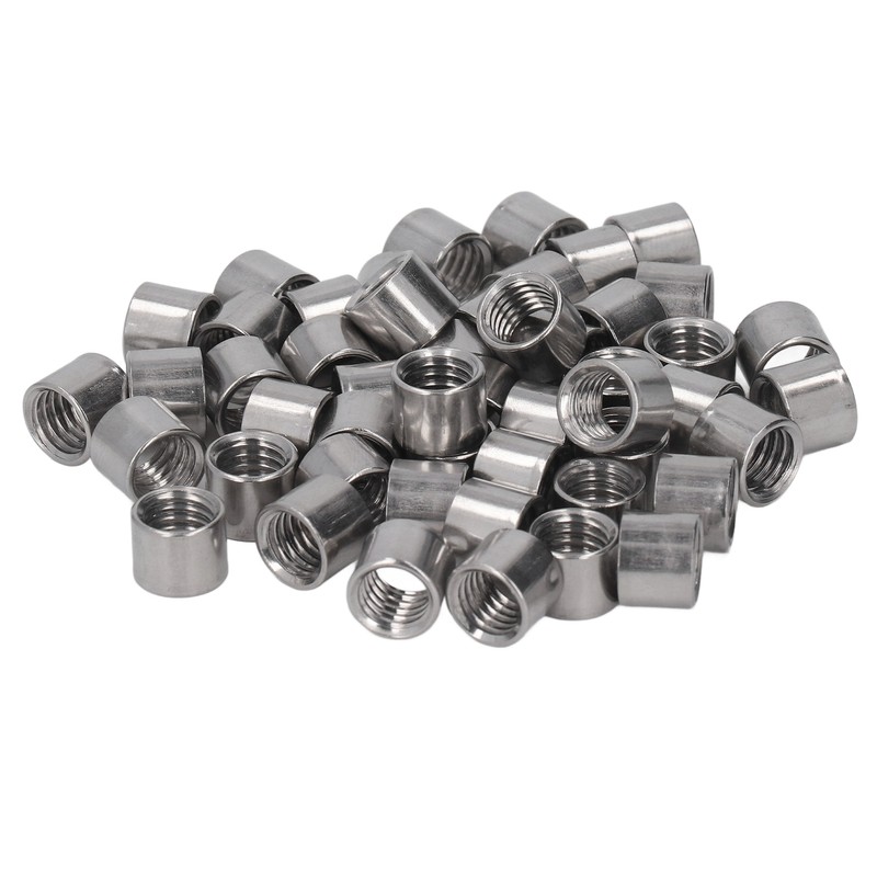 50Pcs M8 Female Thread Coupling Nut Rugged Stainless Steel Maintenance