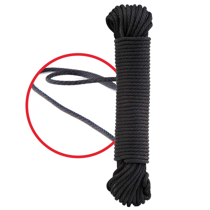 Rope Ratchet 1/8" 50 ft Braided Polyester Utility Cord, Weather