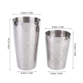 Boston Martini Cocktail Shaker Bar Set, Drinking Stainless Steel, Solid Professional Bartender Silver Tool, DIY Accessories for Kitchen, Set of 2