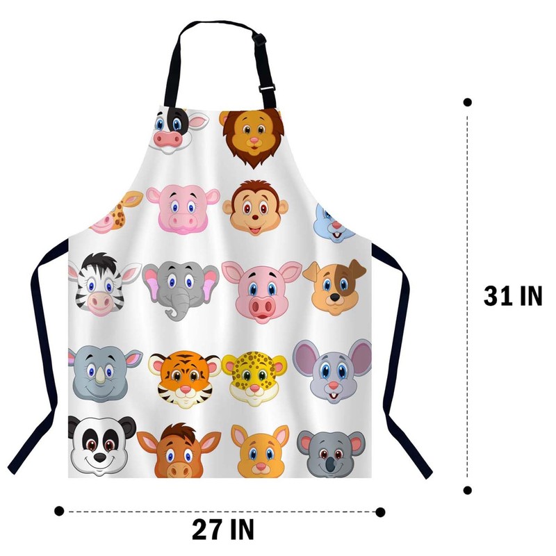 BGBDEIA Leopard Print Pattern Apron for Women Men, Adjustable Apron