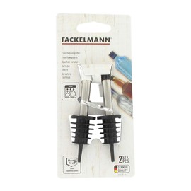 Fackelmann 2 Pieces 4" Of Stainless Steel/Pp Bottle Server Set, Silver/Black