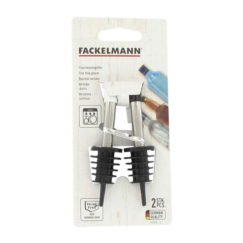 Fackelmann 2 Pieces 4" Of Stainless Steel/Pp Bottle Server Set,
