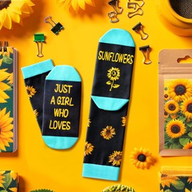 Zmart Sunflower Socks Sunflower Gifts for Women Teens - Mothers Day Socks, Gardening Gifts for Girls, Mom Garden Gifts, Gifts for Women, Gifts for Her