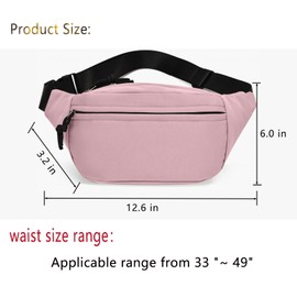 2-Zippers Fanny Pack for Men Women, Large Capacity Waterproof Crossbody Waist Bag with Adjustable Strap, Fashionable Hip Bag for Traveling Outdoors Workout Casual Running