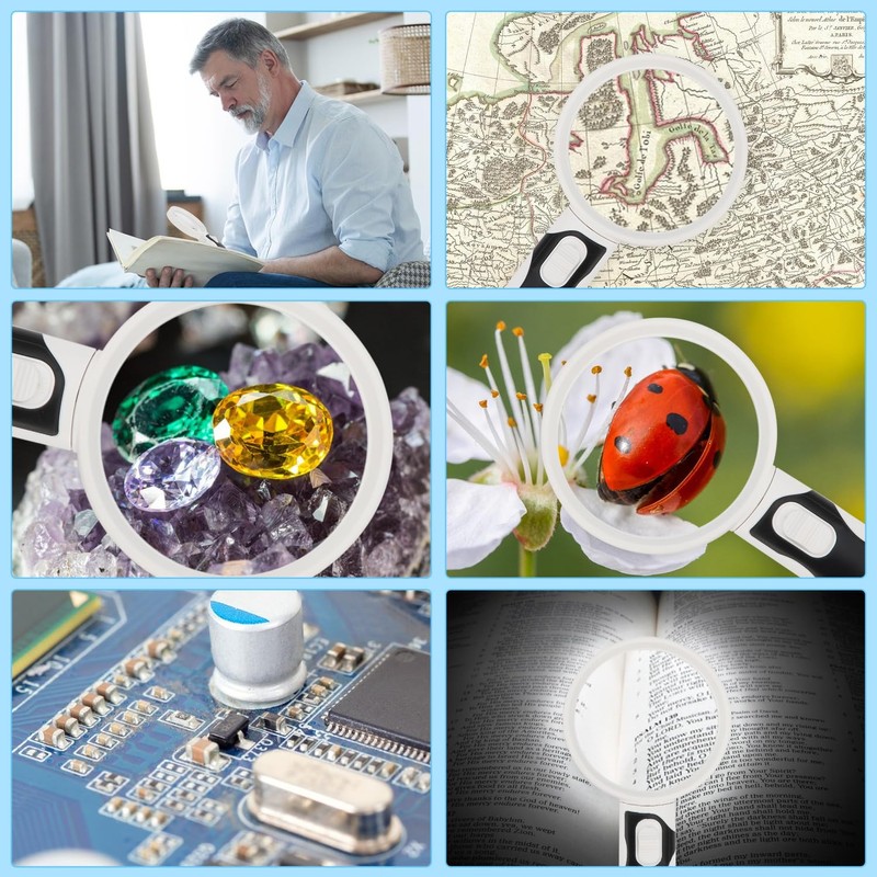 Rongon Magnifying Glass with Light Illuminated Lighted Magnifier for Macular