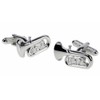 Tuba silver-plated torpedo cufflinks in padded gift box