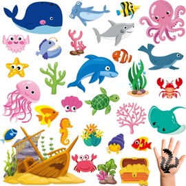 Ocean Animal Fridge Magnets for Toddlers 1-3 Under The Sea Magnetic Set Cute Sea Fish Summer Refrigerator Magnet for Kids Mailbox Metal Door Whiteboard Home Gift Favor Supplies