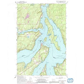 YellowMaps Squaxin Island WA topo map, 1:24000 Scale, 7.5 X 7.5 Minute, Historical, 1959, Updated 1991, 26.8 x 22 in - Tyvek