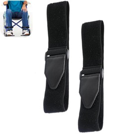 2 Pack Wheelchair Foot Straps, Wheelchair Leg Strap Wheelchair Leg Support Restraints for Elderly Dementia Patient, Legs Spasm, to Prevent Sliding, Black