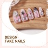 Bow Press on Nails Almond Medium Fake Nails with Love