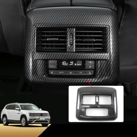 CHICHENKJ 1 PC Back Air Vent Cover for Volkswagen Atlas 2018 2019 2020 2021 2022 2023 Atlas Cross Sport Accessories ABS Carbon Fiber Pattern