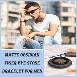 TEVOP Gifts for Men Boys, Mens Bracelet Beadad Bracelet for Dad Grandad Brother Son, Perfect Mens Gifts for Birthday Christmas Fathers Day Graduation