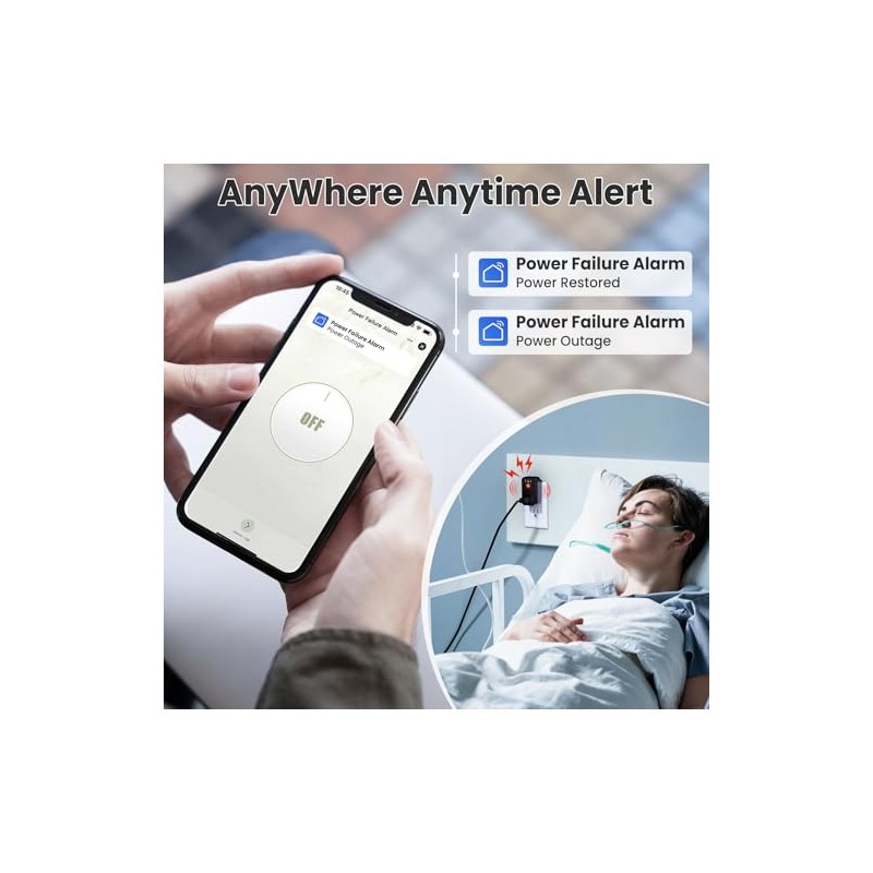 Power Failure Alarm WiFi, 2 Pack Smart Power Outage Alarm,