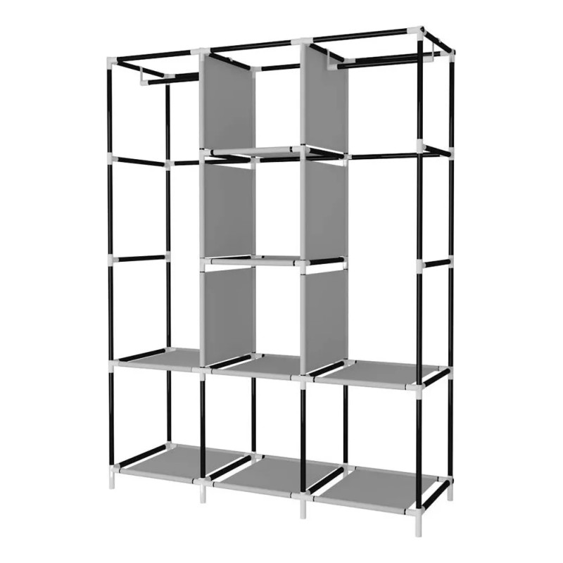 Yuqing Closet Armable Ropero Rack Guardaropa Recamara Organizacion Color Gris