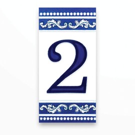 Kantu 2113013 Castilla Ceramic Tile Address Number, Blue