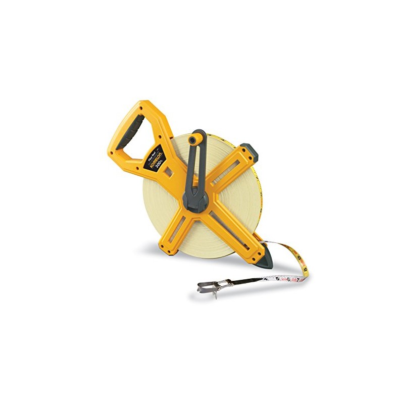 Komelon 66330IM Open Reel Fiberglass Tape Measure, 330-Feet, Hi-Viz Yellow