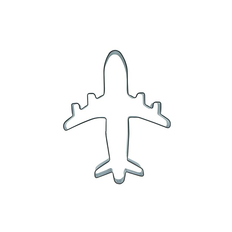 Keewah Airplane Cookie Cutter, 5.2 x 4.1 inch, Stainless Steel