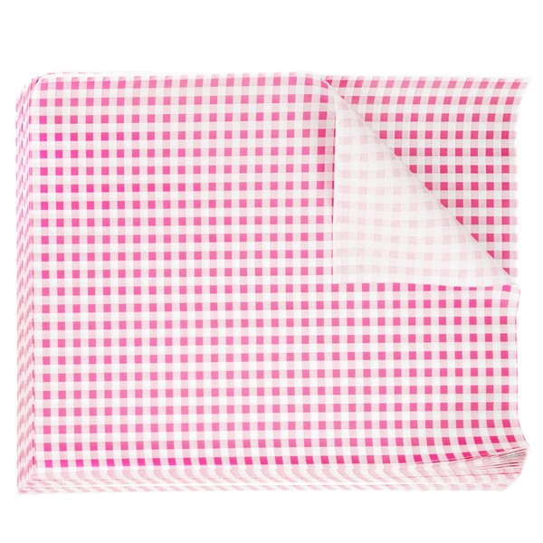 HARFINGTON 200pcs Square Checkered Wax Paper Sheets 14.96" x 11.02"