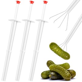 3Pcs Pickle Grabber Tool, Stainless Steel Pickle Picker Grabber, Pickle Pincher Tool for Kitchen Food Olive Pepper