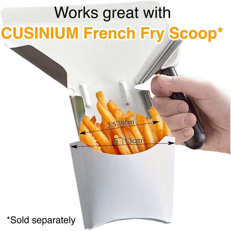 CUSINIUM [5.5 oz] 50-Pack Medium White French Fry Containers -
