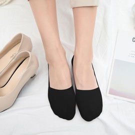 TENNOLA 9 pairs Thin No show socks womens Summer Low Cut Liner Non Slip invisible socks for women black, white, and beige Size 8-12