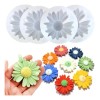 4 Moldes De Silicón Flor Margarita Para Velas Y Resina