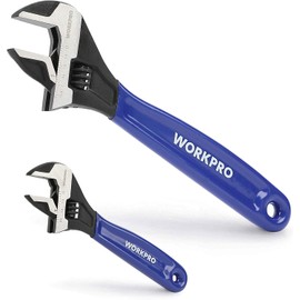 WORKPRO 2-piece Adjustable Wrench Set 6-Inch & 10-Inch Wrenches Metric & SAE