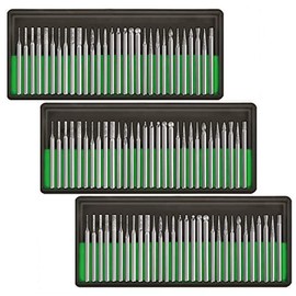 Ryoma Diamond Burr Bits, Carving Burr Bits Drill Kit for Rotary Tool Metal Woodworking Router Grinding Engraving Carving- 3/32"(2.35mm) Shank Pack of 90Pcs/ 3 Sets