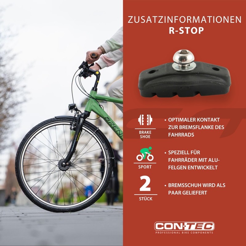 CONTEC Brake Shoe R-Stop, R-Brakes Medium Compound, Medium Hard Rubber