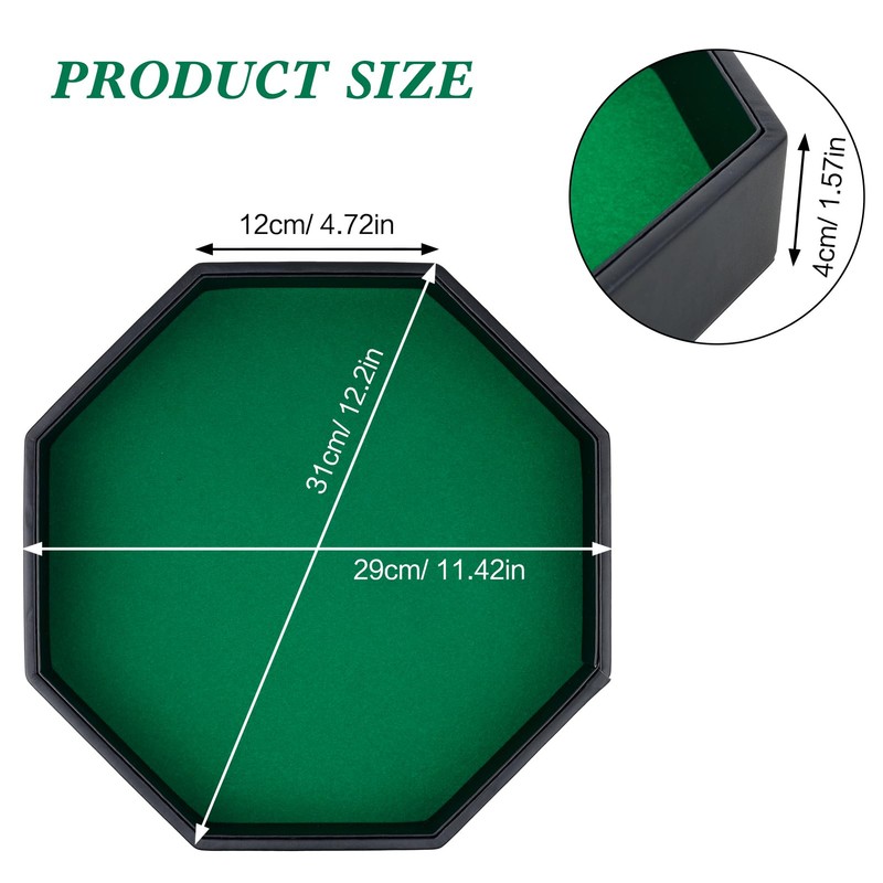 Gesserit Dice Board with Felt Pad, Green Felt Lined PU