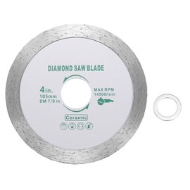 HARFINGTON Diamond Saw Blade 4" Dia 7/8" Arbor Circular Cutting Wheels with 7/8" to 5/8" Arbor Adapter Reducer Ring for Masonry Tile Marble Ceramics Concrete Cement Brick, White