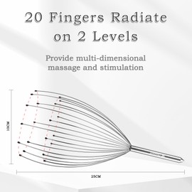 FREATECH 2-Pack Head Massager Scalp Stress Relax - Head Scratcher with 20 Fingers for Scalp Relaxation and Hair Stimulation, Relaxing Body Head Massage Tool