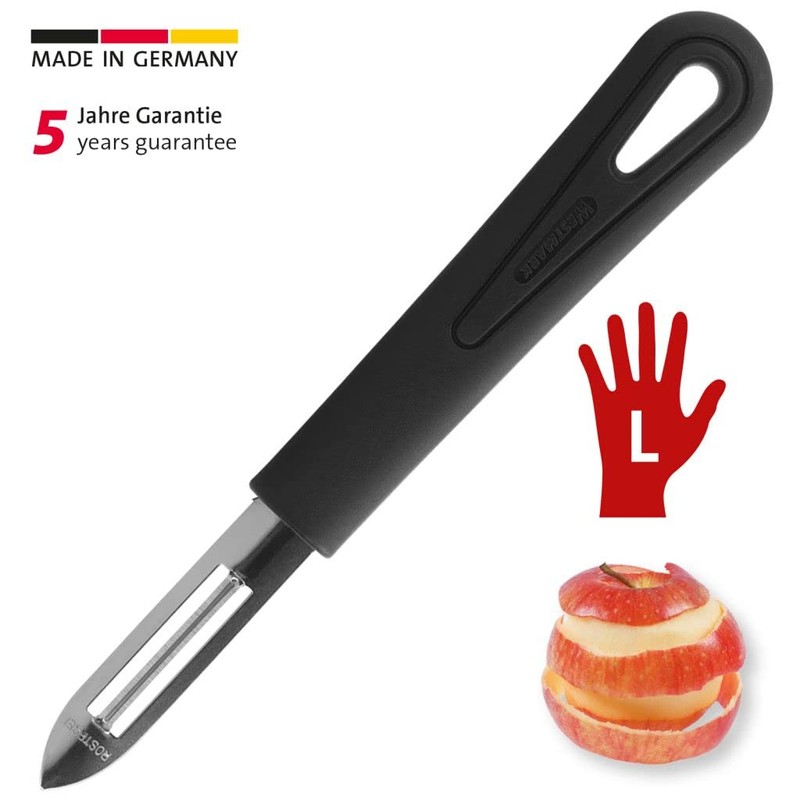 Westmark Gentle, 280622E3 Peelers with Fixed Blade, Plastic/Stainless Steel, Black,