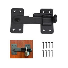 Flip Latch Lock,90 Degre Heavy Duty Gate Latch with Padlock Hole,Safety Door Bolt Latch Lock,Barn Door Lock Suitable for Wooden Fences,cabinets, bathrooms, Toilets, Windows, etc.