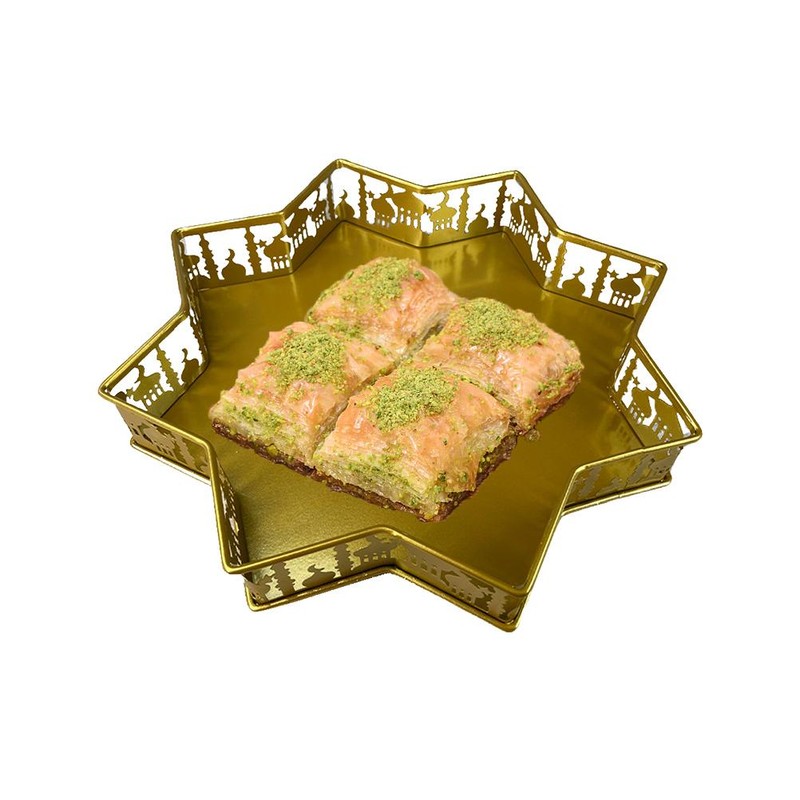 Ramadan Food Serving Tray Iron Food Plate Dessert Pastry Candy