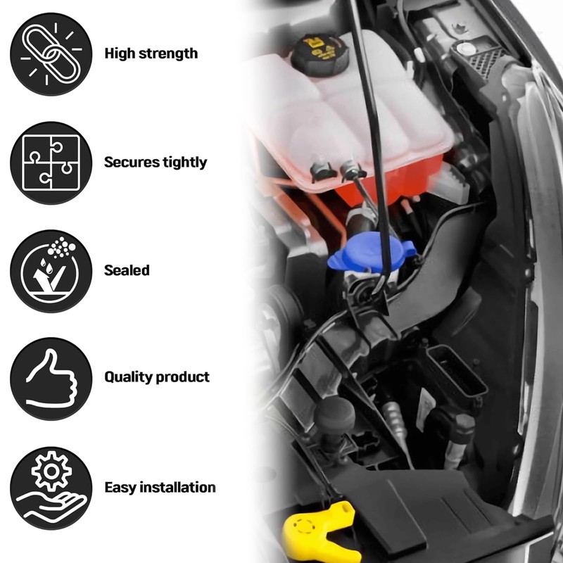 Windshield Washer Fluid Cap for Ford Focus 2012-2018. High-temp, Leak