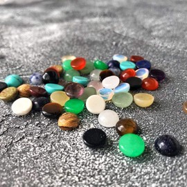 14 mm Cabochon Beads, 20 Pieces Cabochons for Jewelry Making Crystal Quartz Natural Stone Round Random Color CAB Handmake DIY for Jewelry Making Diameter 14 MM
