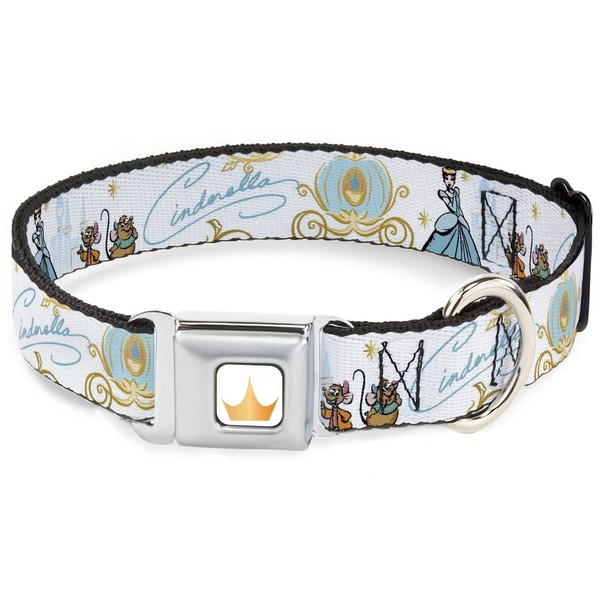 Dog Collar Seatbelt Buckle Cinderella Pumpkin Coach and Mice Pose
