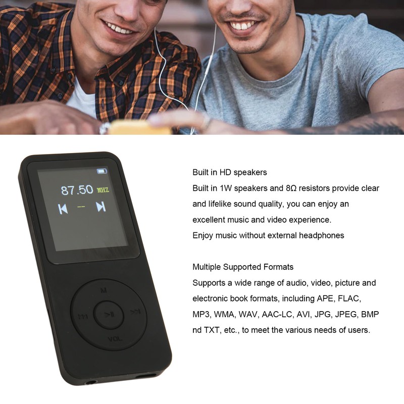 MP3 Player with Bluetooth 5.0 1W 8Ω HD Speaker FM