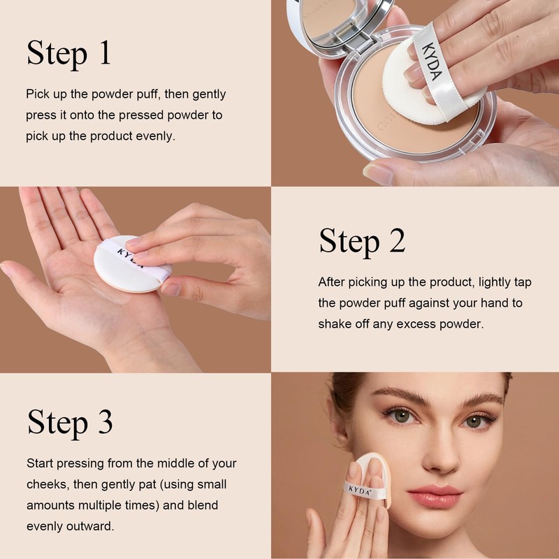 Freeorr 4-in-1 Mineral Pressed Powder, SPF 35 Powder Foundation with