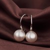 JiayangJY Solid Silver 8MM Pearl Earrings for Women Sterling Silver